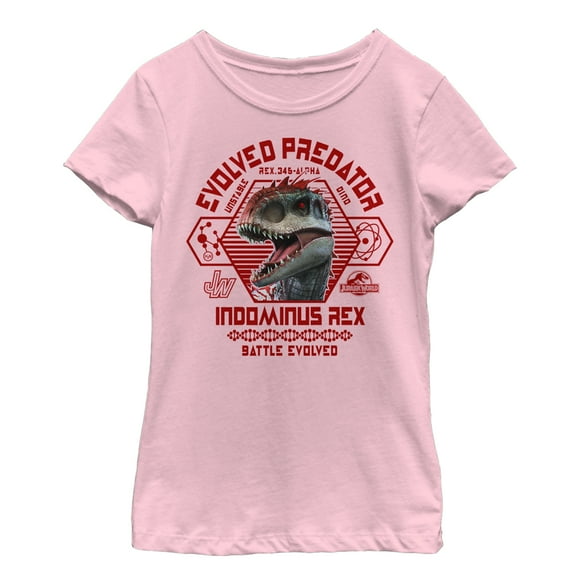 Girl's Jurassic World Indominus Rex Battle Evolved Graphic Tee Light Pink X Large