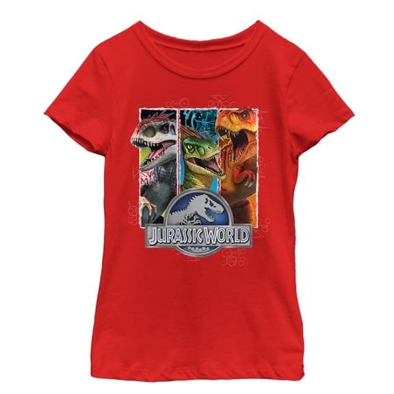 Girl's Jurassic World New Predator DNA Graphic Tee Red Large