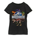 thumbnail image 1 of Girl's Jurassic World Rainbow Dinosaurs  Graphic Tee Black Medium, 1 of 3