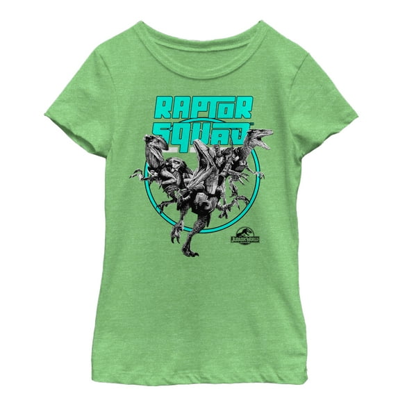 Girl's Jurassic World Raptor Squad Graphic Tee Green Apple Large