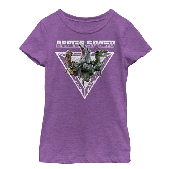 Girl's Jurassic World Raptor Squad Triangle Graphic Tee Purple Berry X Large