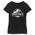 thumbnail image 1 of Girl's Jurassic World: Rebirth Black and White Movie Logo  Graphic T-Shirt, 1 of 4