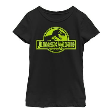 Girl's Jurassic World Retro T. Rex Logo  Graphic Tee Black X Large