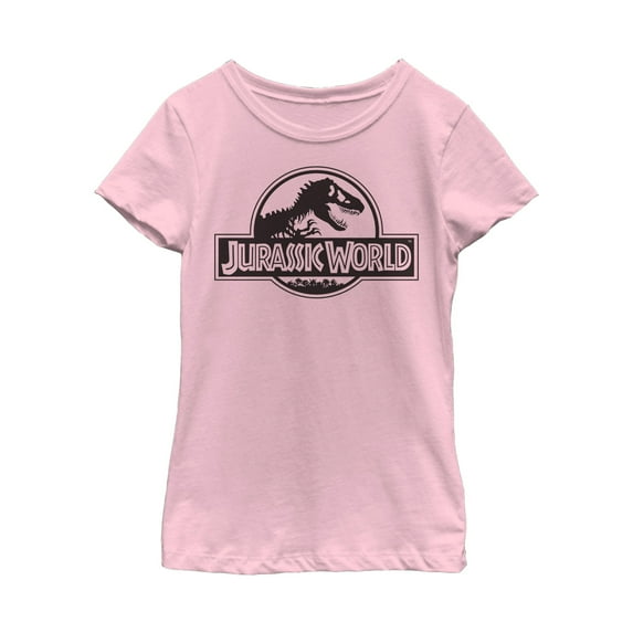 Girl's Jurassic World Simple T. Rex Logo Graphic Tee Light Pink Large