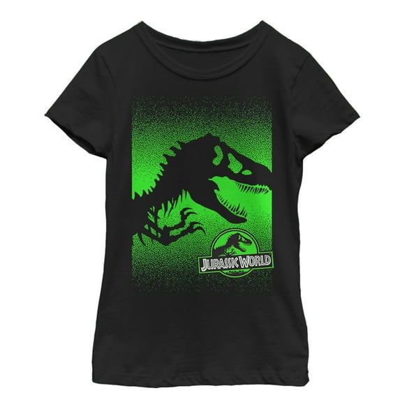 Girl's Jurassic World Skeleton Silhouette Graphic Tee Black X Small