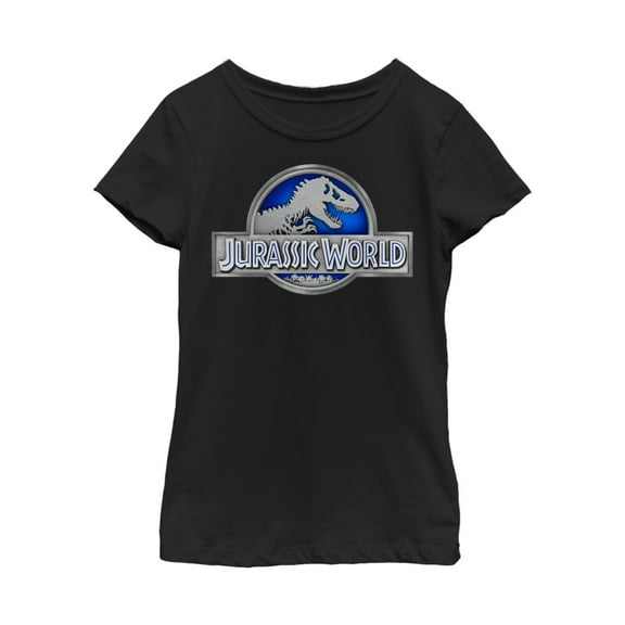 Girl's Jurassic World T. Rex Logo  Graphic Tee Black X Small