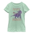 thumbnail image 1 of Girl's Jurassic World Triceratops Save Dinos  Graphic Tee Mint Large, 1 of 3