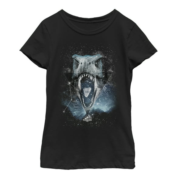Girl's Jurassic World Tyrannosaurus Rex Constellation  Graphic Tee Black Large