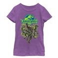 thumbnail image 1 of Girl's Jurassic World Velociraptor Squad Graphic Tee Purple Berry X Small, 1 of 3