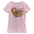 thumbnail image 1 of Girl's Justice League Valentine's Day Aquaman I'm Totally Hooked on You  Graphic Tee Light Pink Small, 1 of 4