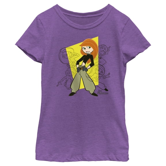 Girl's Kim Possible Action Poses  Graphic Tee Purple Berry Small