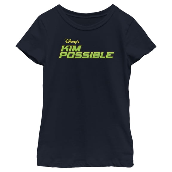 Girl's Kim Possible Classic Logo  Graphic Tee Navy Blue Large