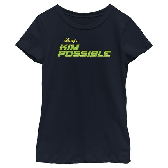 Girl's Kim Possible Classic Logo Graphic Tee Navy Blue Medium