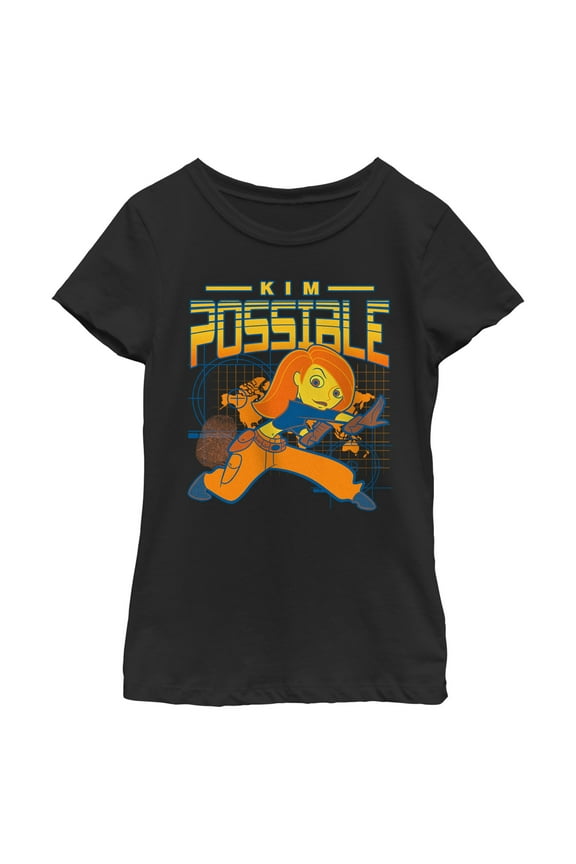 Girl's Kim Possible Mission Kim  Graphic Tee Black Small