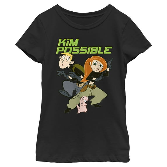 Girl's Kim Possible Team Possible Graphic Tee Black X Large