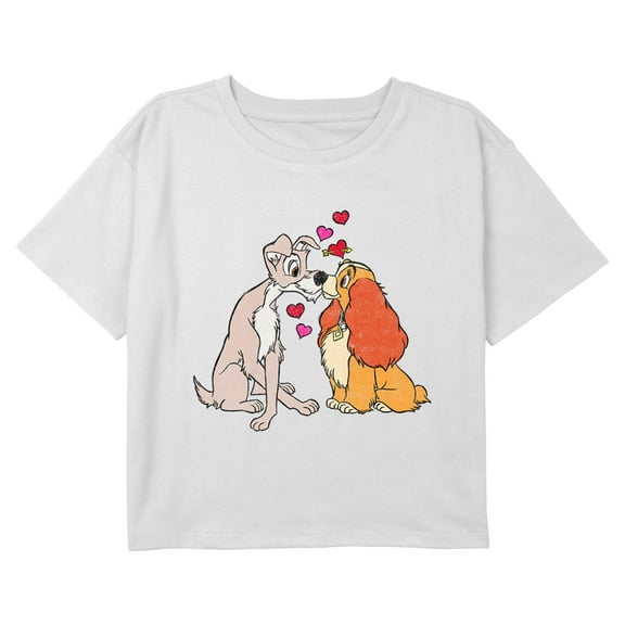 Girl's Lady and the Tramp Duo Love Graphic Cropped T-Shirt