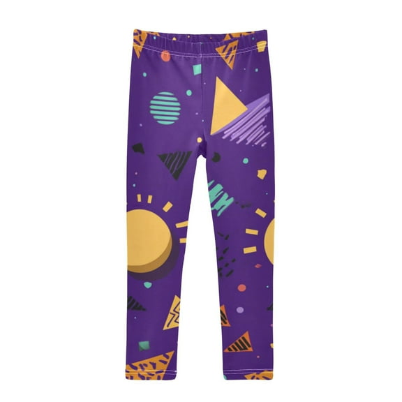 Girl's Legging Full-Length Colorful Print Tights For Dance Gym Everyday Wear 80s-style Pattern