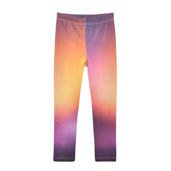 Girl's Legging Full-Length Colorful Print Tights For Dance Gym Everyday Wear Blurred Orange and Purple