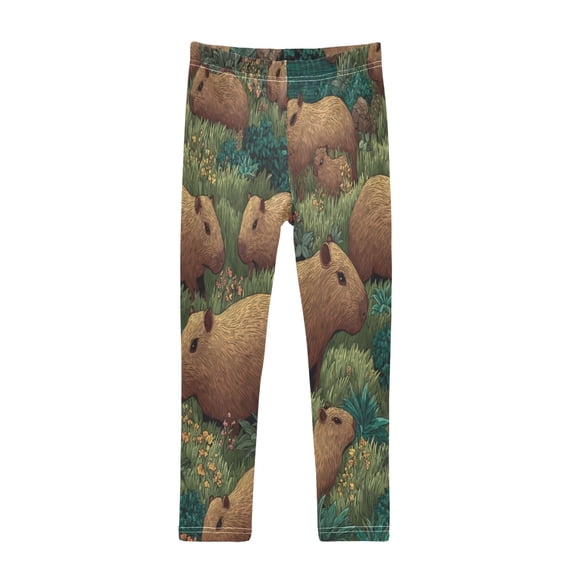 Girl's Legging Full-Length Colorful Print Tights For Dance Gym Everyday Wear Many Capybaras
