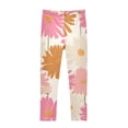 thumbnail image 1 of Girl's Legging Full-Length Colorful Print Tights For Dance Gym Everyday Wear Pink Daisies, 1 of 8