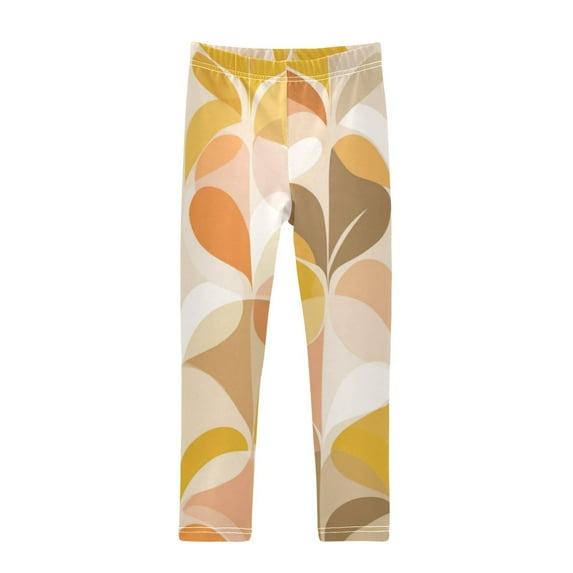 Girl's Legging Full-Length Colorful Print Tights For Dance Gym Everyday Wear Seamless Retro Pattern