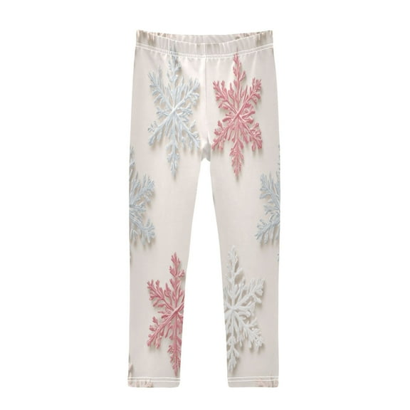 Girl's Legging Full-Length Colorful Print Tights For Dance Gym Everyday Wear Snowflake