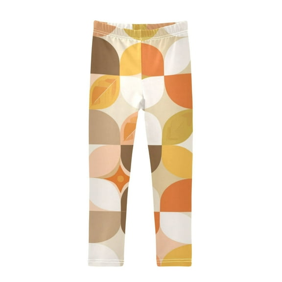Girl's Legging Full-Length Colorful Print Tights For Dance Gym Everyday Wear Warm Autumn Colors