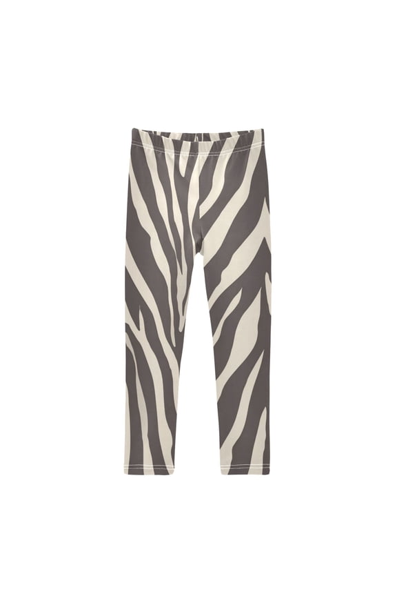 Girl's Legging Full-Length Colorful Print Tights For Dance Gym Everyday Wear Zebra Stripes Vector