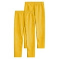 thumbnail image 1 of Girl's Leggings Multipack, 2 Pack Comfy Soft Leggings for Girls 3-12 Years, Stretch Elastic Waist Pull on Pants (11 Years, Yellow 02), 1 of 7