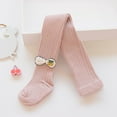 thumbnail image 1 of Girl's Leggings Pant Seamless Pure Cotton Pantyhose Non-Skid Socks with Cute Bow for Girls Toddler Baby Knitted Stretchy Waist 1-8 Years, 1 of 6