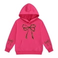 thumbnail image 1 of Girl's Leopard Bow Graphic Hoodies Cute Hooded Sweatshirts Preppy Hoodie, 1 of 4