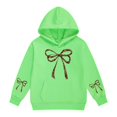 thumbnail image 1 of Girl's Leopard Bow Graphic Hoodies Cute Hooded Sweatshirts Preppy Hoodie, 1 of 4