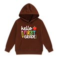 thumbnail image 1 of Girl's Letter Graphic Hoodies Long Sleeve Hooded Sweatshirts Pullover Preppy Cute Hoodies Trendy First Grade School Uniforms, 1 of 8