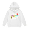 thumbnail image 1 of Girl's Letter Graphic Hoodies Long Sleeve Hooded Sweatshirts Pullover Preppy Cute Hoodies Trendy First Grade School Uniforms, 1 of 8