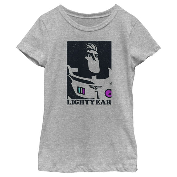 Girl's Lightyear Buzz Poster Graphic Tee Athletic Heather Large