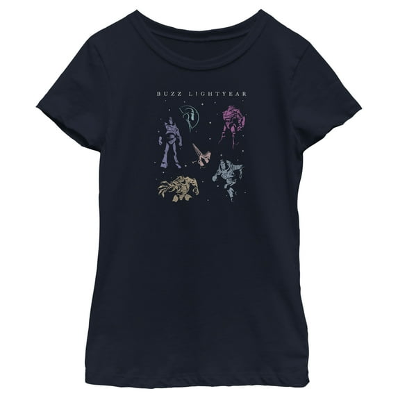 Girl's Lightyear Buzz in Space Graphic Tee Navy Blue Small