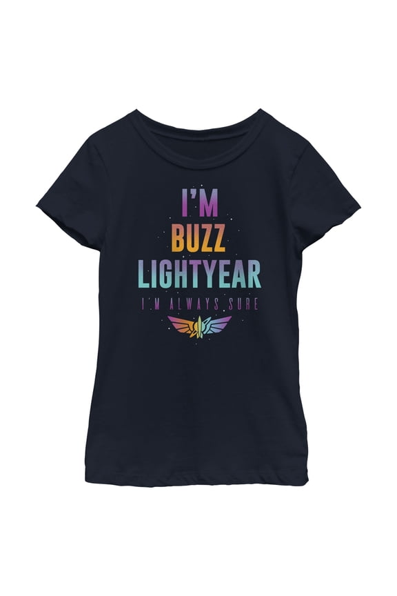 Girl's Lightyear I'm Buzz Lightyear I'm Always Sure Graphic Tee Navy Blue X Large