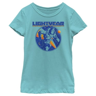 Girl's Lightyear Retro Logo  Graphic Tee Tahiti Blue X Small