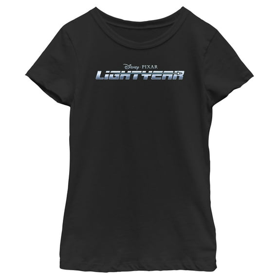 Girl's Lightyear Silver Logo Graphic Tee Black Medium