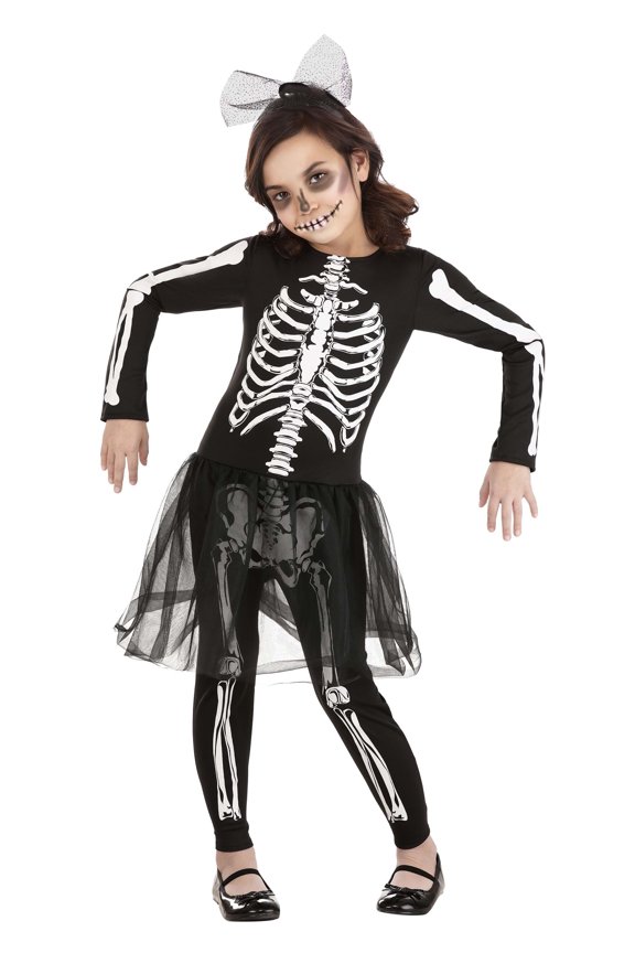 Girl's Lil Miss Skeleton Costume