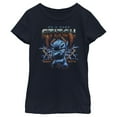 thumbnail image 1 of Girl's Lilo & Stitch 80s Rocker Stitch Graphic Tee Navy Blue Large, 1 of 4