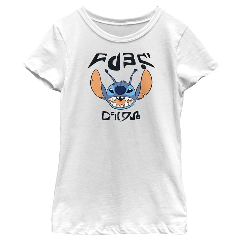 Girl's Lilo & Stitch Alien Language Stitch Graphic Tee White X