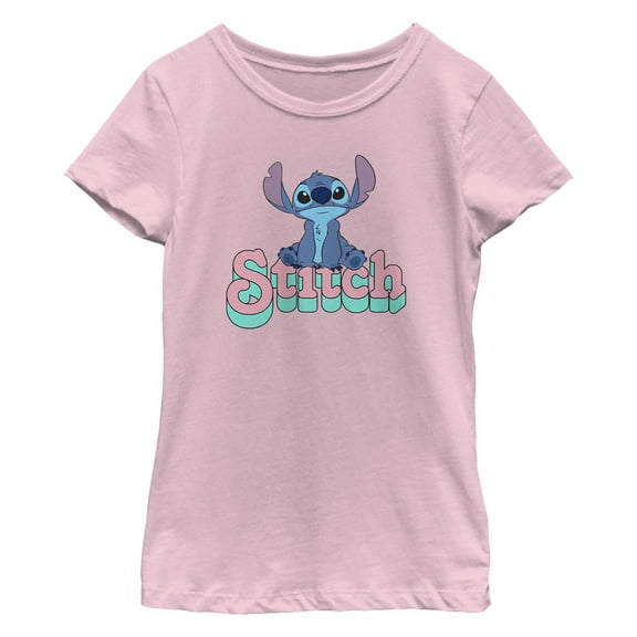 Girl's Lilo & Stitch Alien Retro Name  Graphic T-Shirt