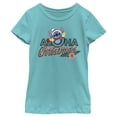 thumbnail image 1 of Girl's Lilo & Stitch Aloha Christmas  Graphic Tee Tahiti Blue Large, 1 of 4