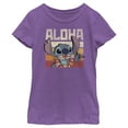 thumbnail image 1 of Girl's Lilo & Stitch Aloha Distressed Stitch  Graphic Tee Purple Berry X Large, 1 of 4