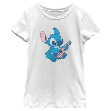 Girl's Lilo & Stitch Americana Ukulele  Graphic T-Shirt