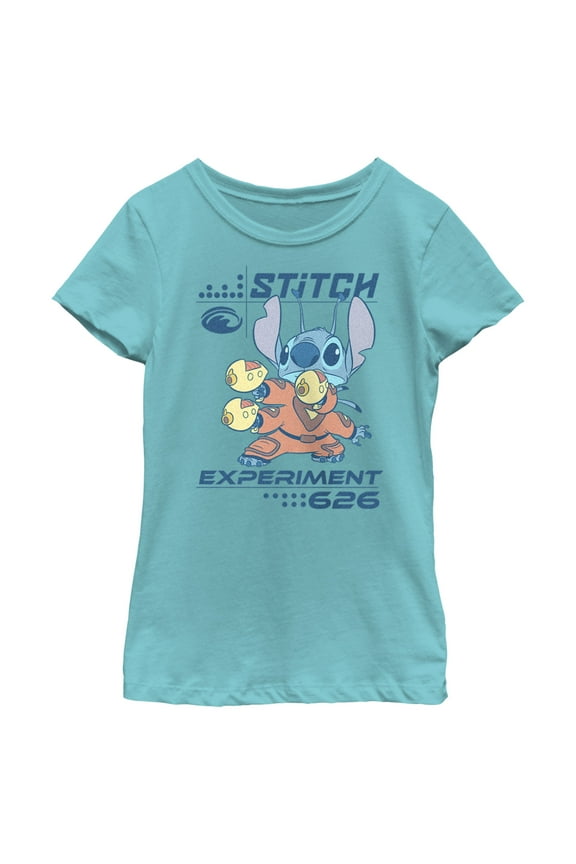 Girl's Lilo & Stitch Armed and Ready Graphic Tee Tahiti Blue Small