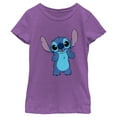 thumbnail image 1 of Girl's Lilo & Stitch Bashful Stitch  Graphic Tee Purple Berry Small, 1 of 4