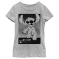 thumbnail image 1 of Girl's Lilo & Stitch Black and White Tonal  Graphic Tee Athletic Heather X Small, 1 of 5