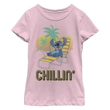 Girl's Lilo & Stitch Chillin' on the Beach  Graphic T-Shirt